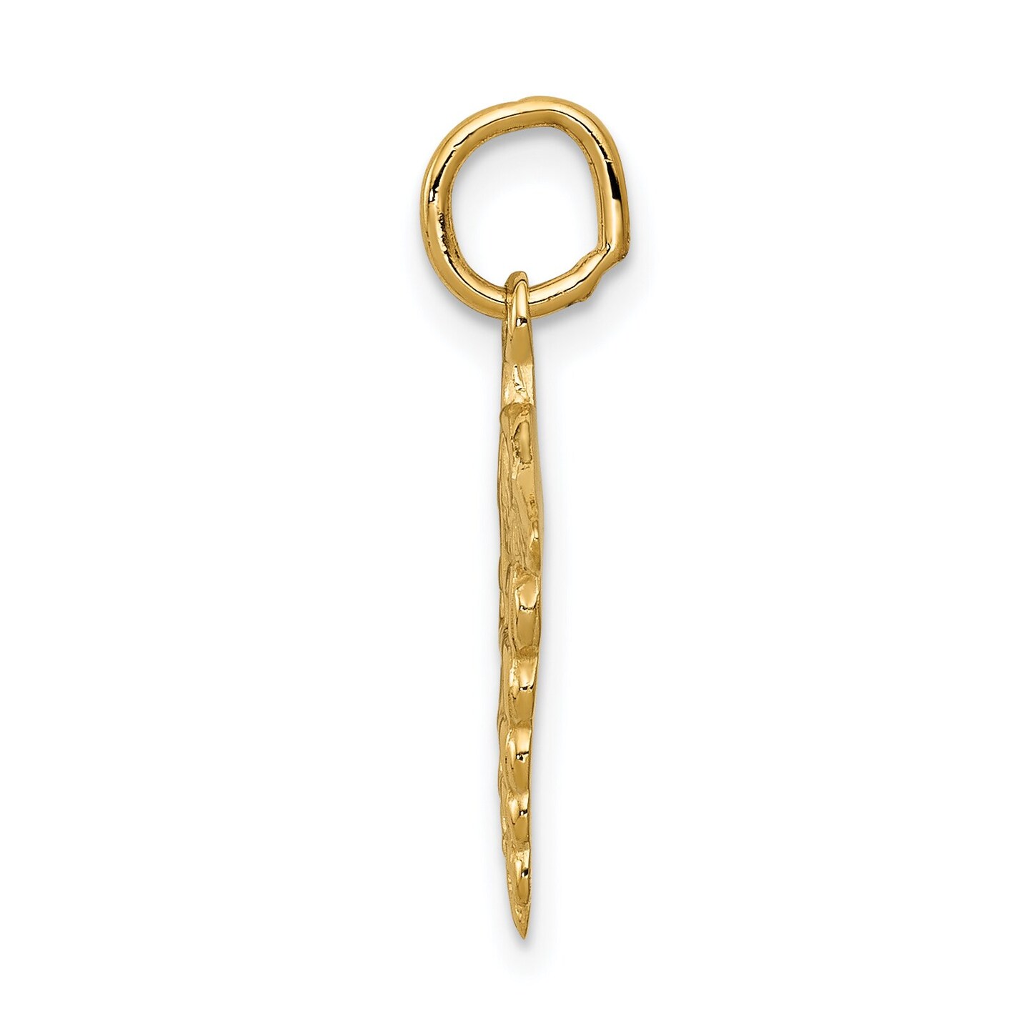 14K Yellow Gold Caduceus Symbol Charm Medical Jewelry 20mm x 14mm