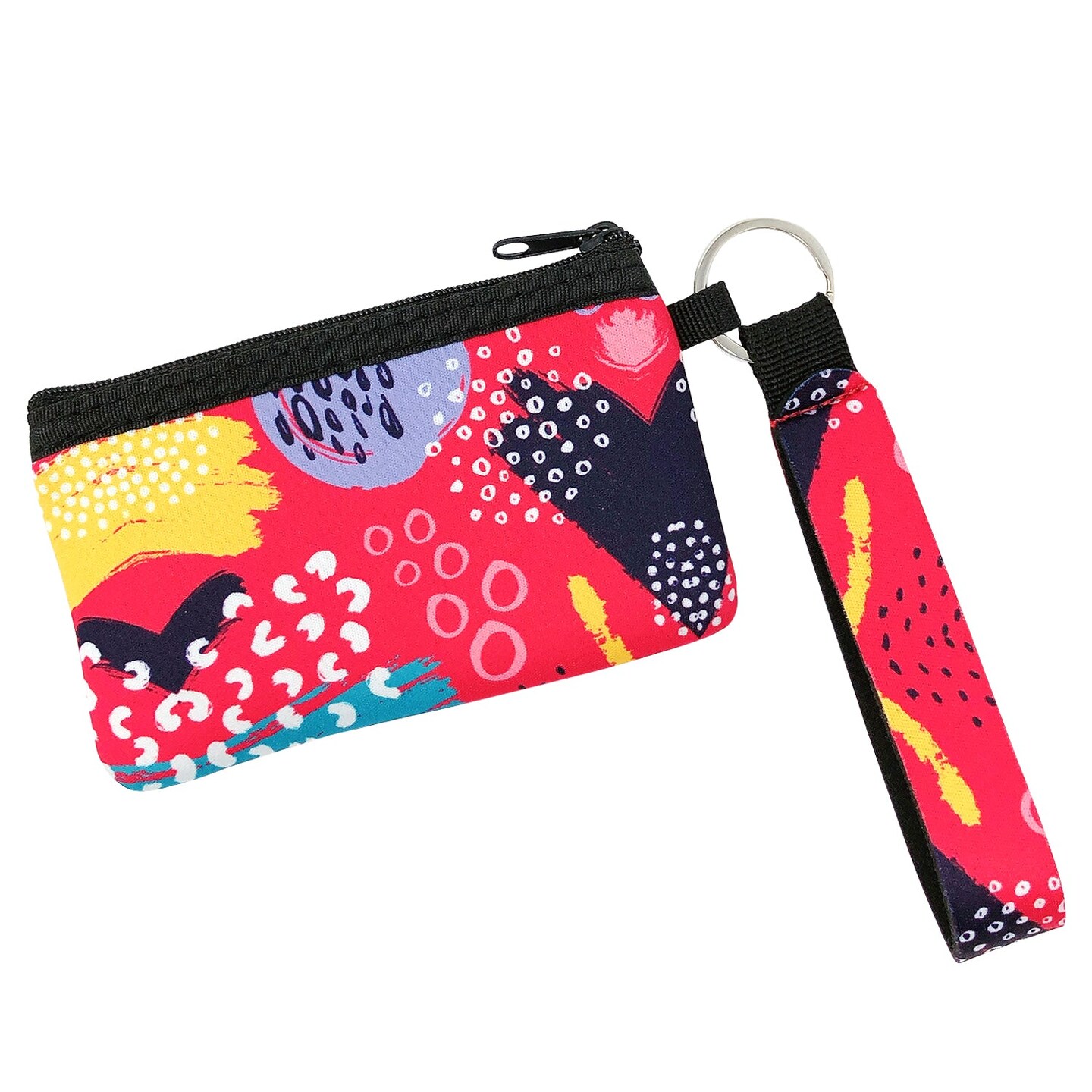 Wrapables Neoprene Mini Wristlet Wallet / Credit Card ID Holder with Lanyard