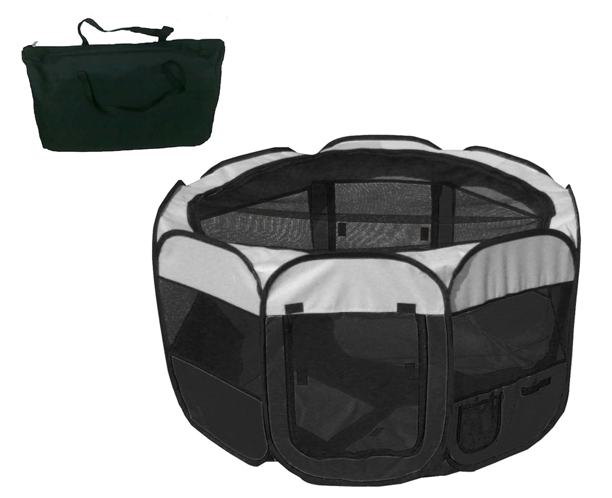 Pet Life All-Terrain Wire-Framed Collapsible Travel Pet Dog Playpen Crate, MD, Black