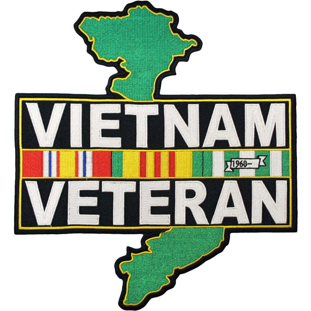 Eagle Emblems Patch-Vietnam, Veteran, Service Ribbons (12&#x22;)