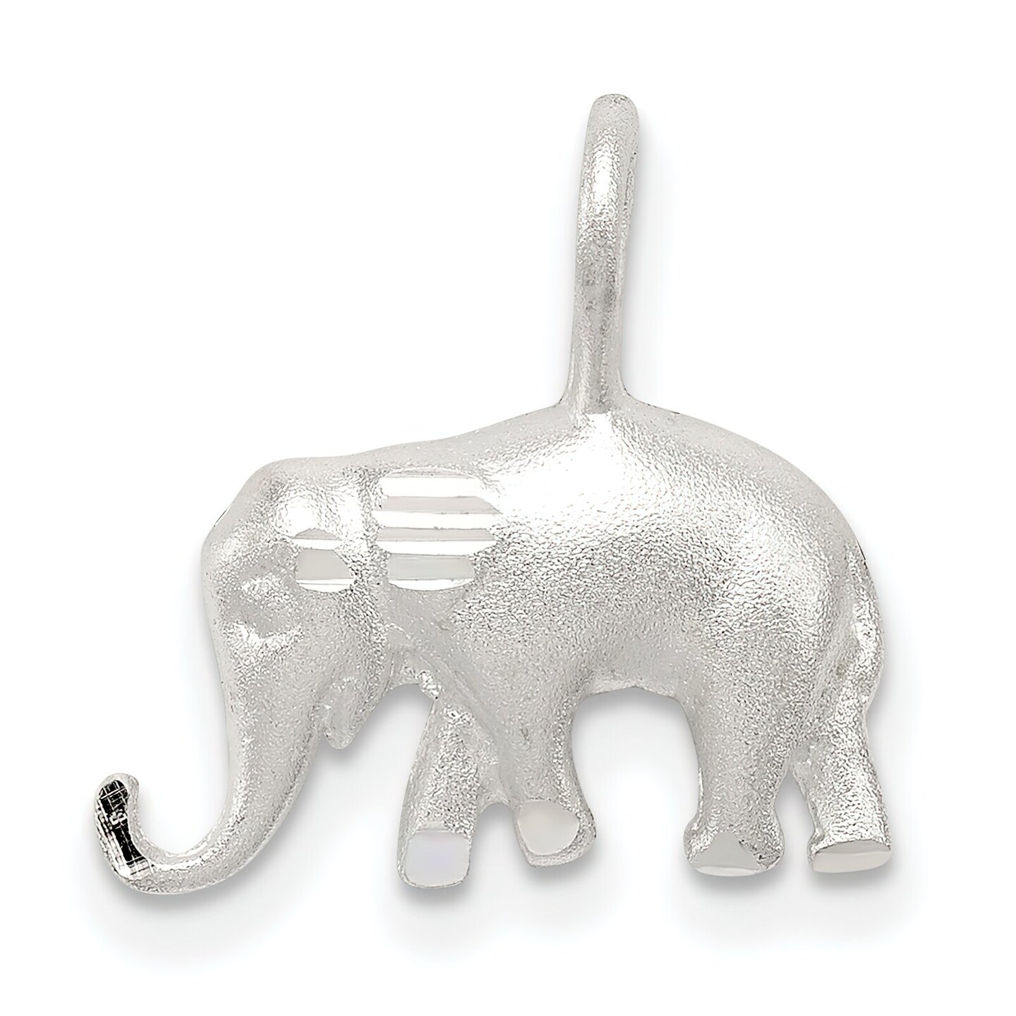 Sterling Silver Elephant Pendant Charm Africa Jewelry 17mm x 16mm