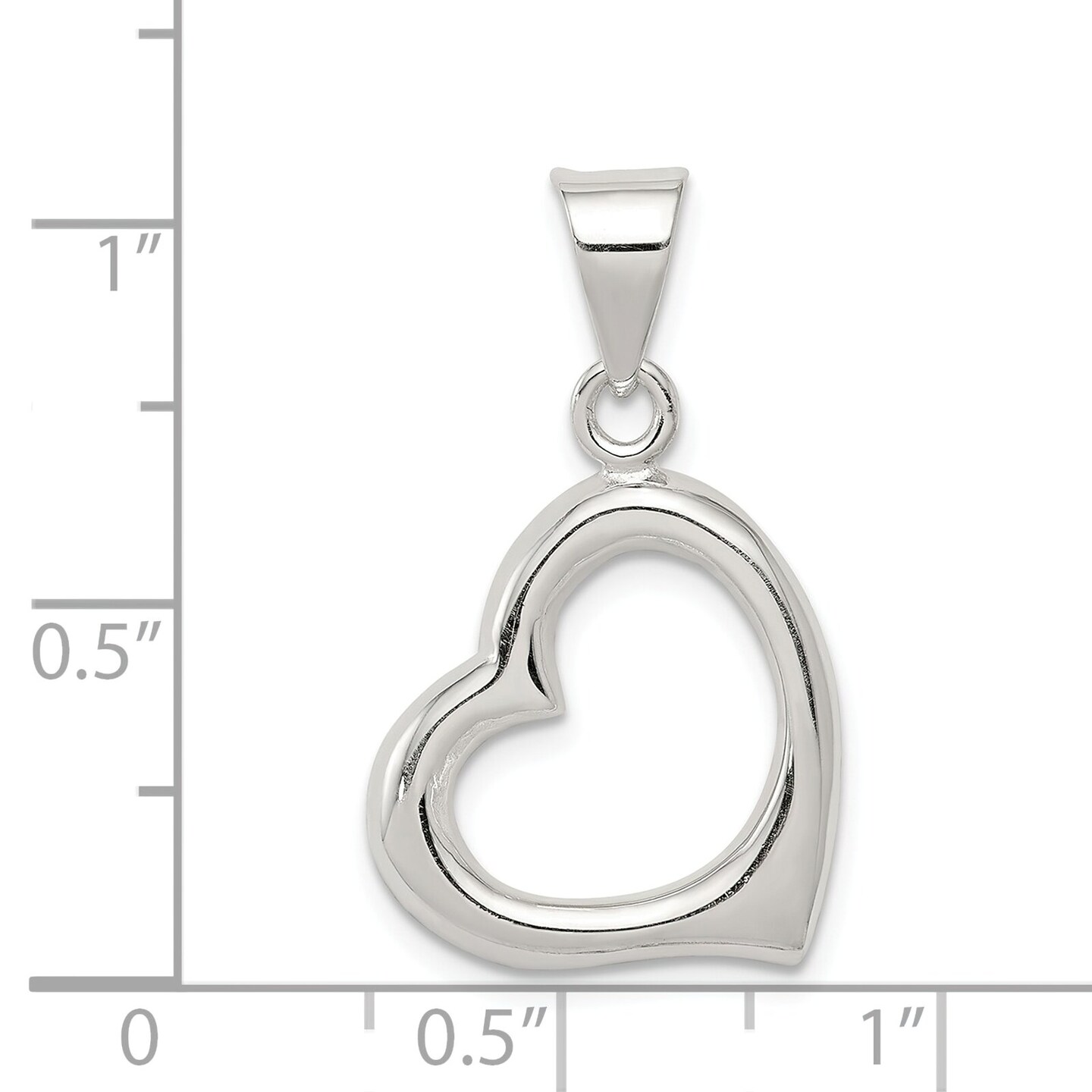 Sterling Silver Heart Pendant Charm Love Jewelry 13mm x 13mm