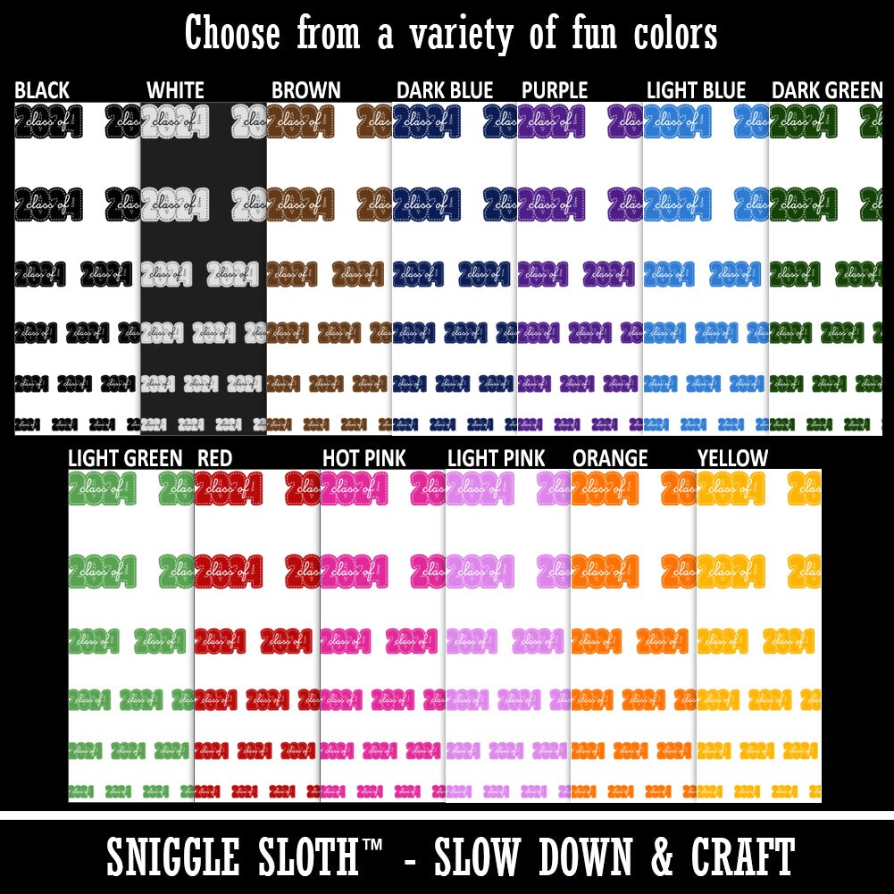 Class of 2024 Bold Year Graduate Graduation School College Temporary Tattoo Water Resistant Fake Body Art Set Collection