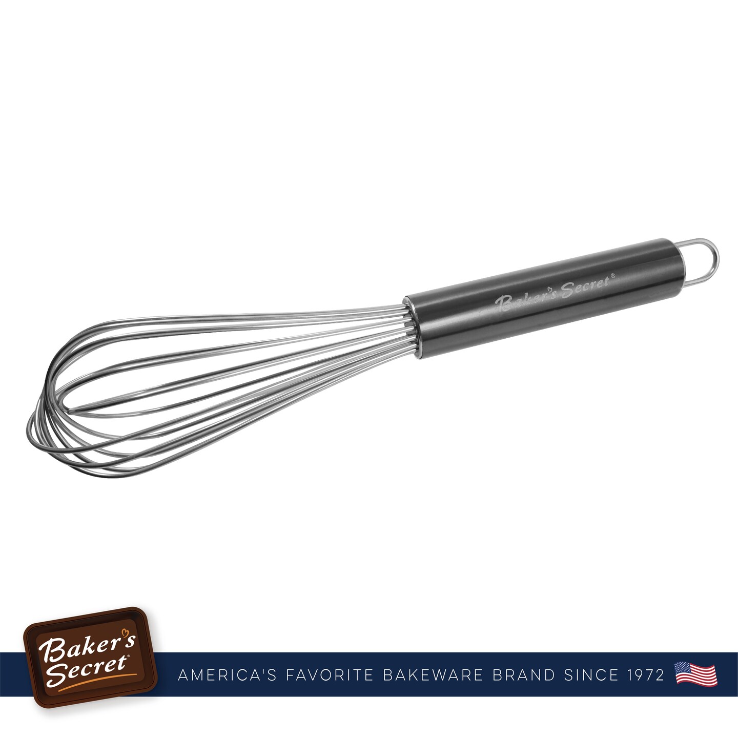 Baker's Secret 10" Stainless Steel Whisk, for Baking Cooking, Balloon Whisk , Kitchen Essentials