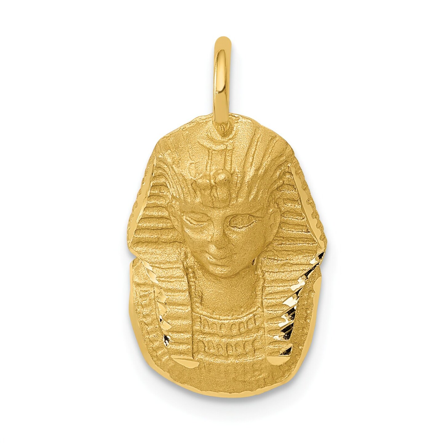 14K Yellow Gold King Tut Charm Egyptian Pendant Jewelry 21mm x 11mm