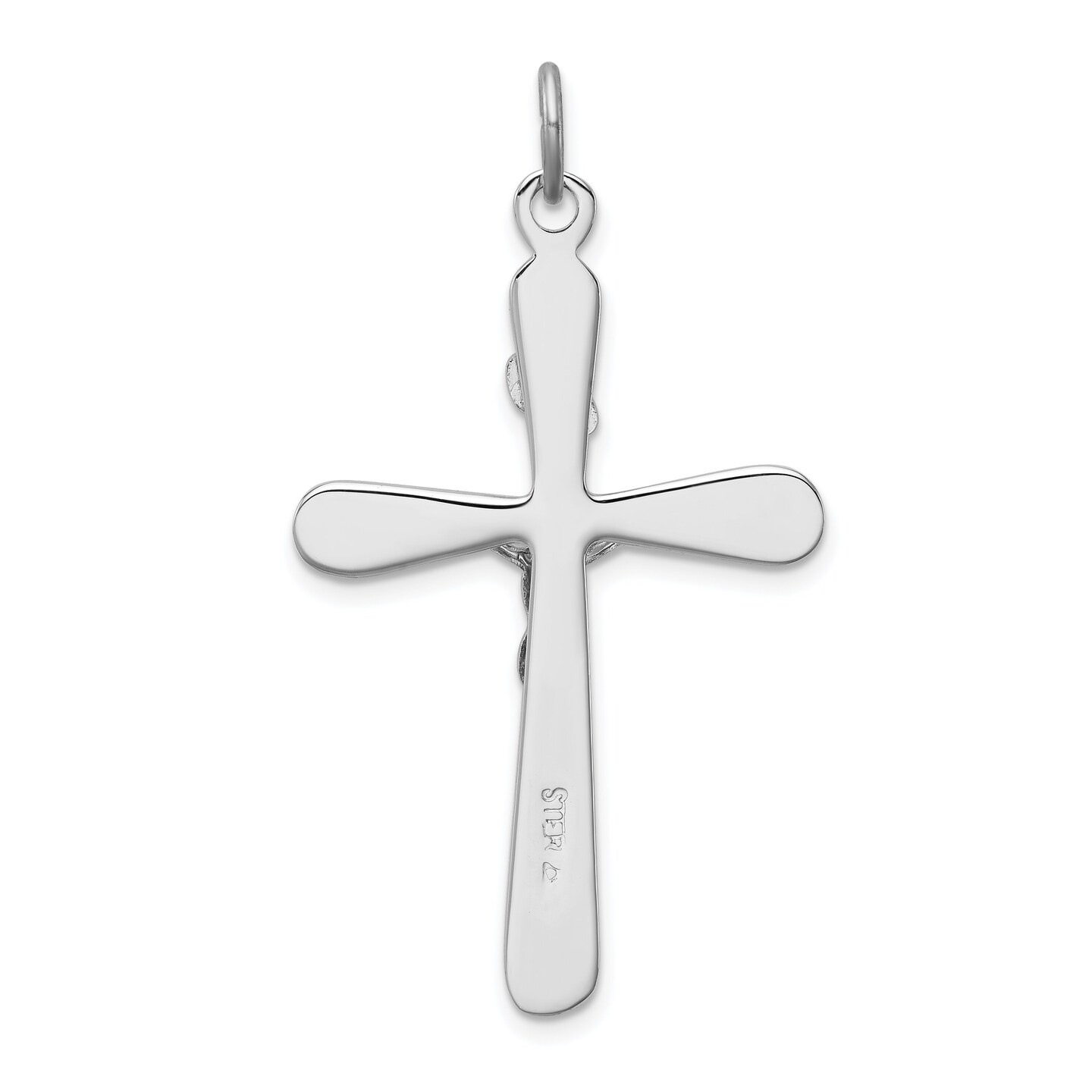 Sterling Silver INRI Crucifix Charm Jewelry Pendant 40mm x 23mm