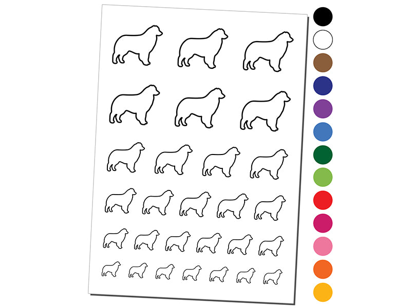 Australian Shepherd Dog Aussie Outline Temporary Tattoo Water Resistant Fake Body Art Set Collection