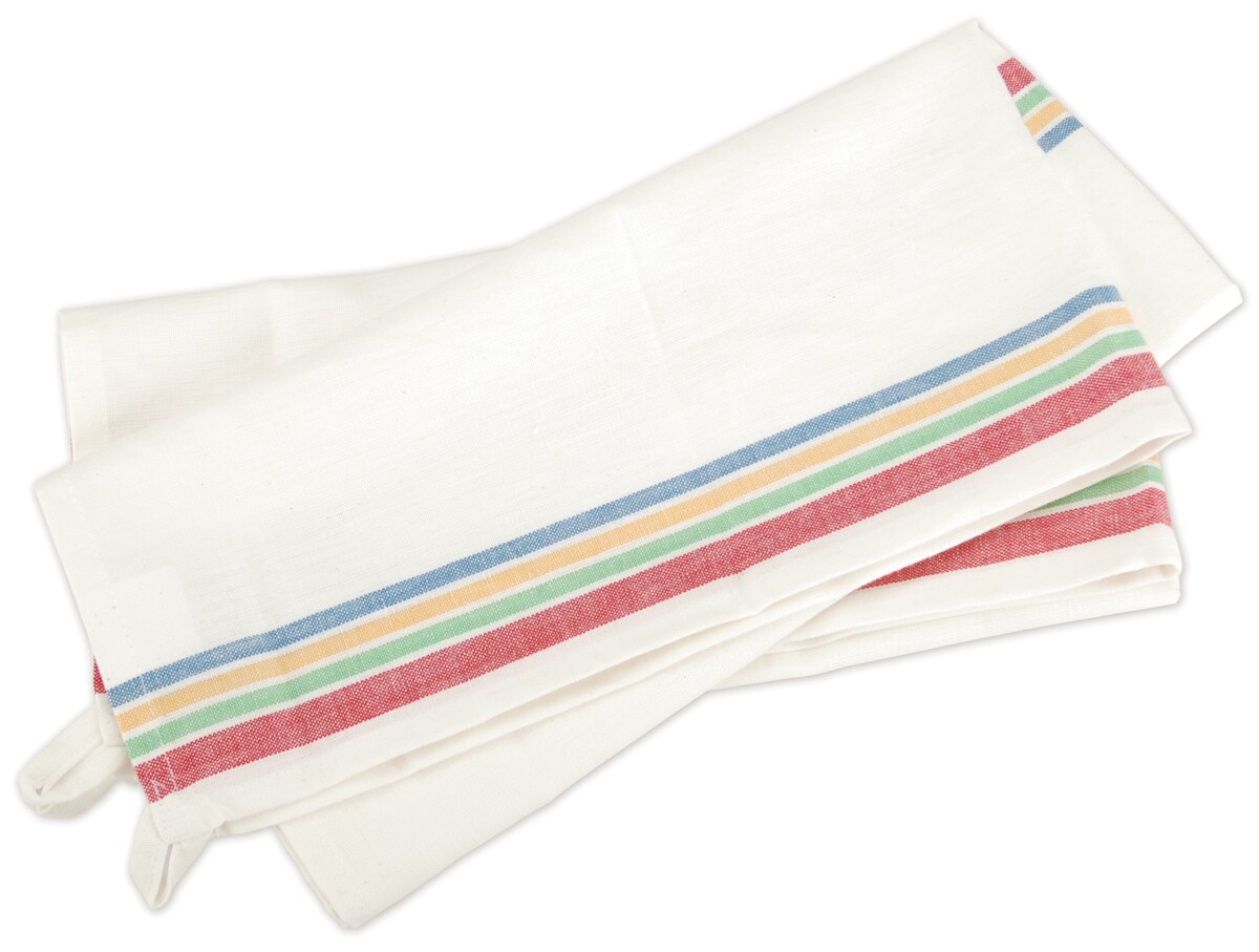 Aunt Martha's Stitch 'Em Up Retro Stripe Towels 18"X28" 3/Pk-Multi Stripe