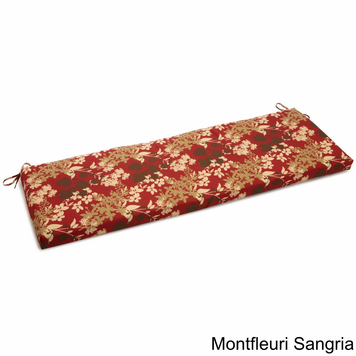 63-inch by 19-inch Spun Polyester Bench Cushion - Montfleuri Sangria