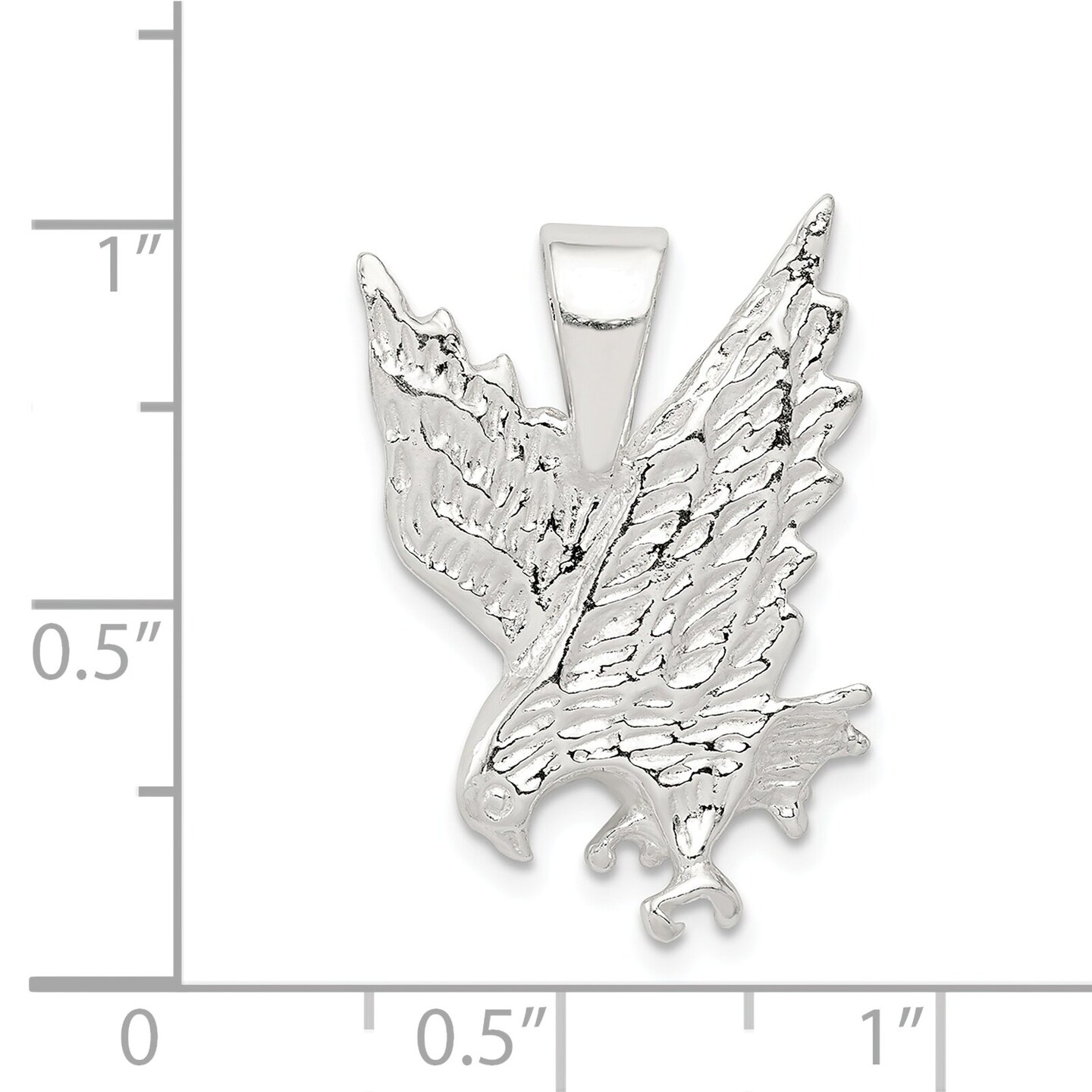 Sterling Silver Eagle Pendant Charm Bird Jewelry 23mm x 17mm