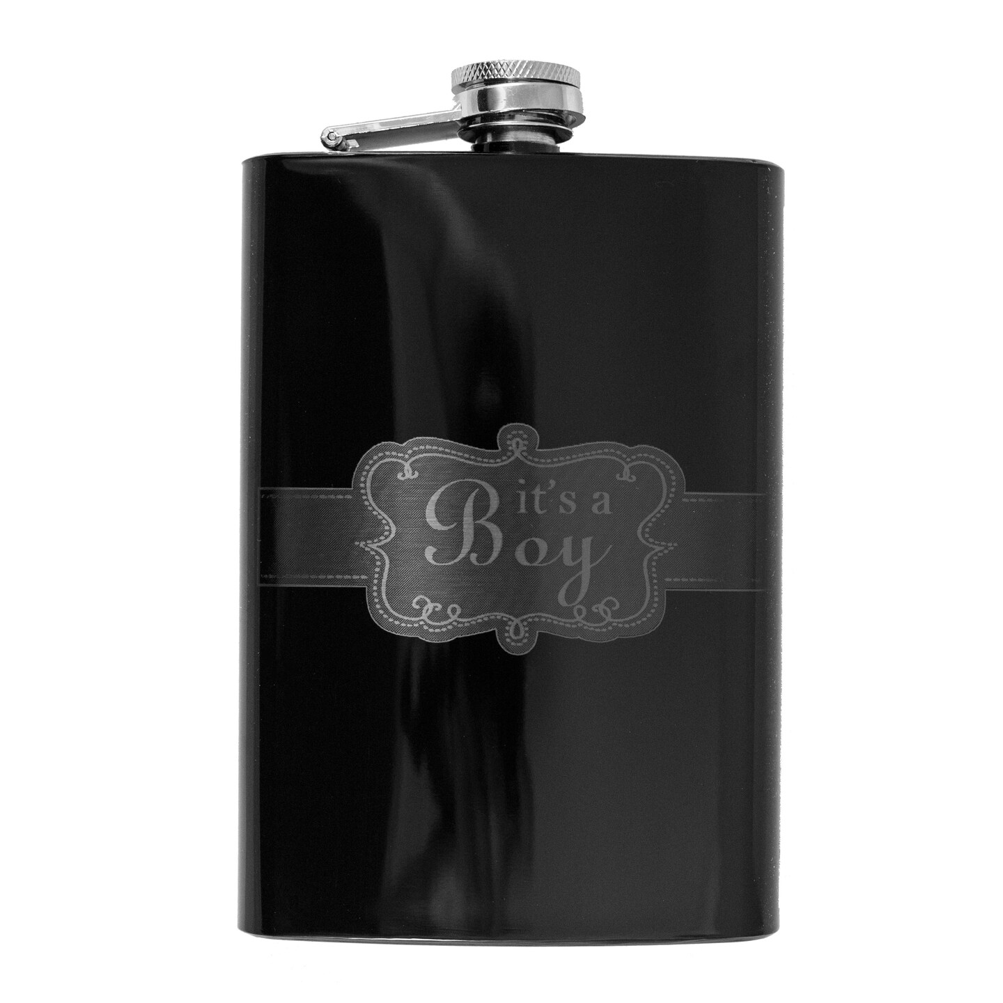 8oz BLACK Alien Flask