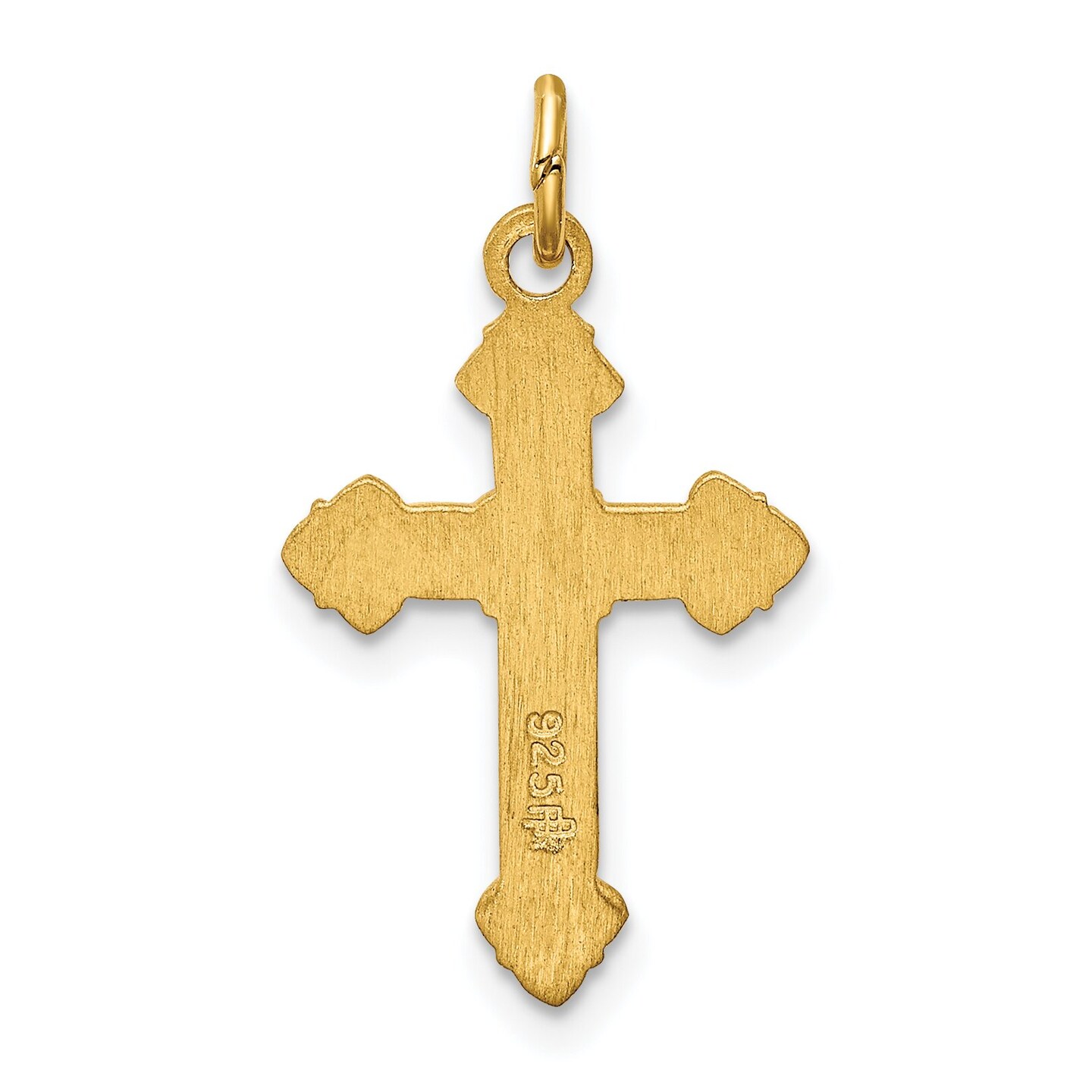Sterling Silver Gold Plated INRI Crucifix Charm Jewerly 21mm x 12mm