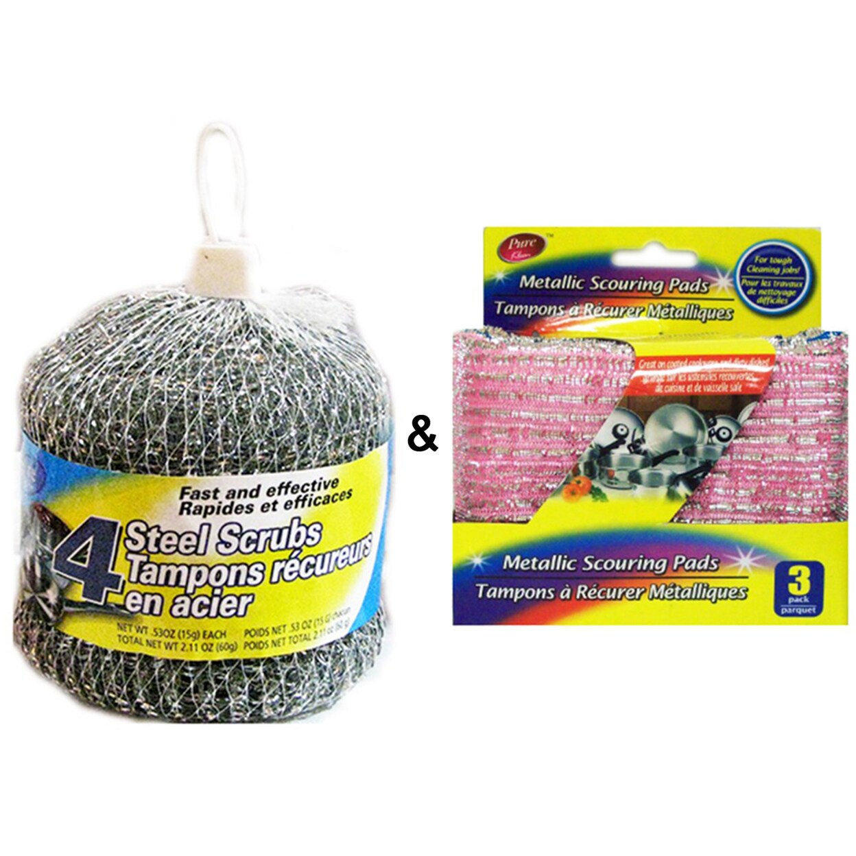 Purest Steel Scrubs by   and Metallic Scouring Pads by Pure Kleen
