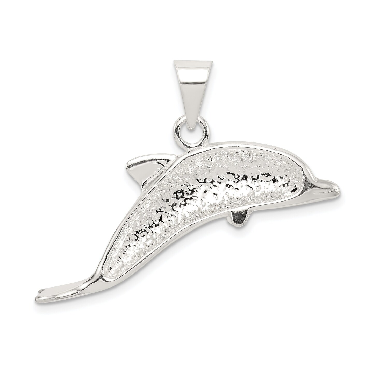 Sterling Silver Dolphin Pendant Charm Jewelry Sea Life 25mm x 38mm