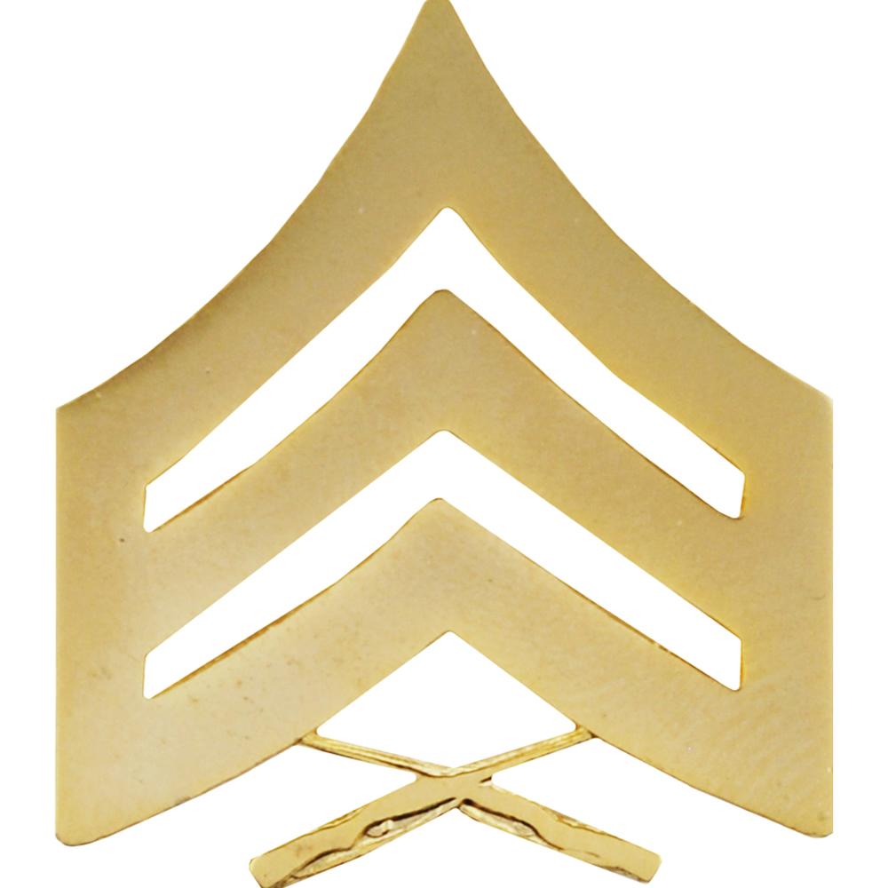 U.S.M.C. Sergeant Rank Insignia Gold Plated 7/8&#x22; Wide