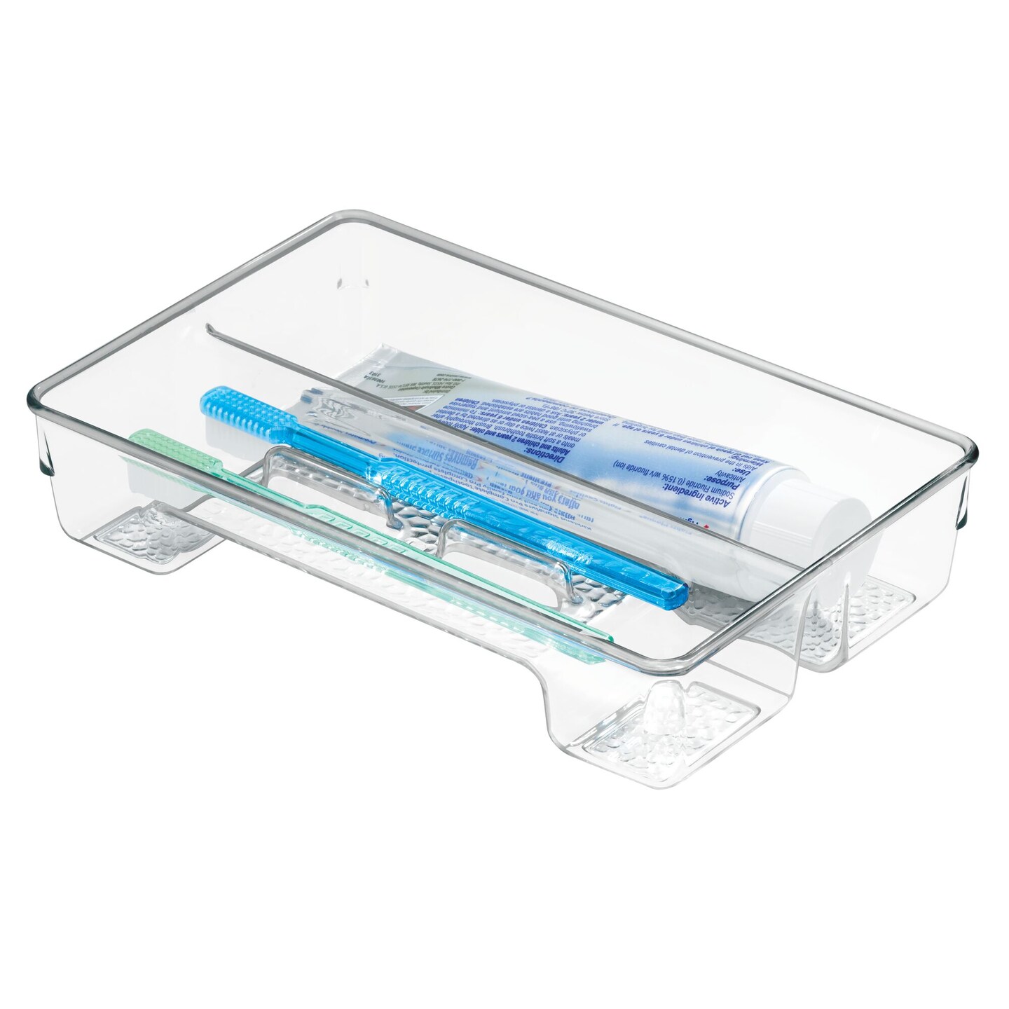 mDesign Plastic Toothbrush Holder, Bathroom Drawer Storage Bin, 2 Pack