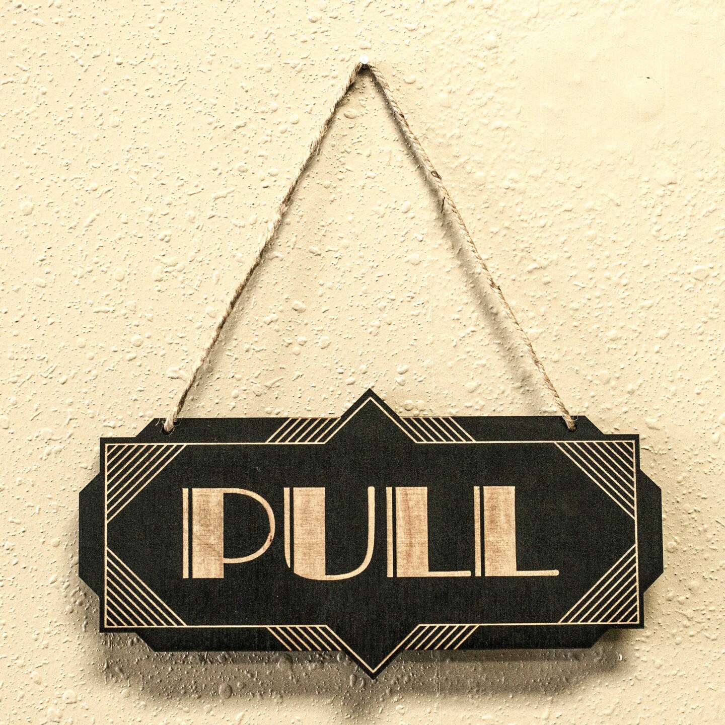 Pull - Black Door Sign - Art Deco 8x4in Pull - Black Door Sign - Art Deco 8x4in