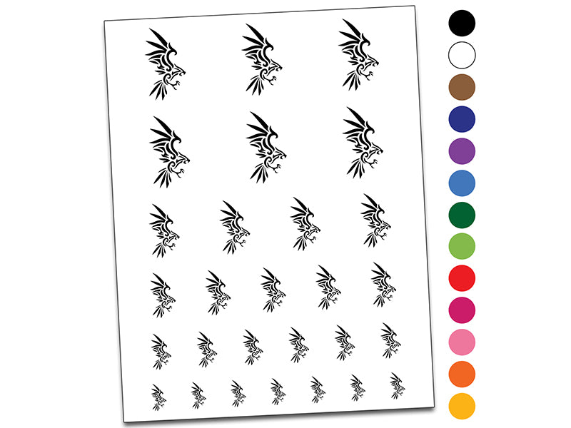 Tribal Eagle Hawk Temporary Tattoo Water Resistant Fake Body Art Set Collection