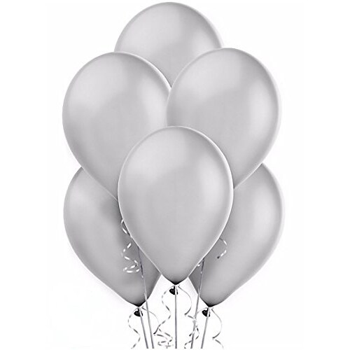 Pearl Bulk Latex Balloon Silver