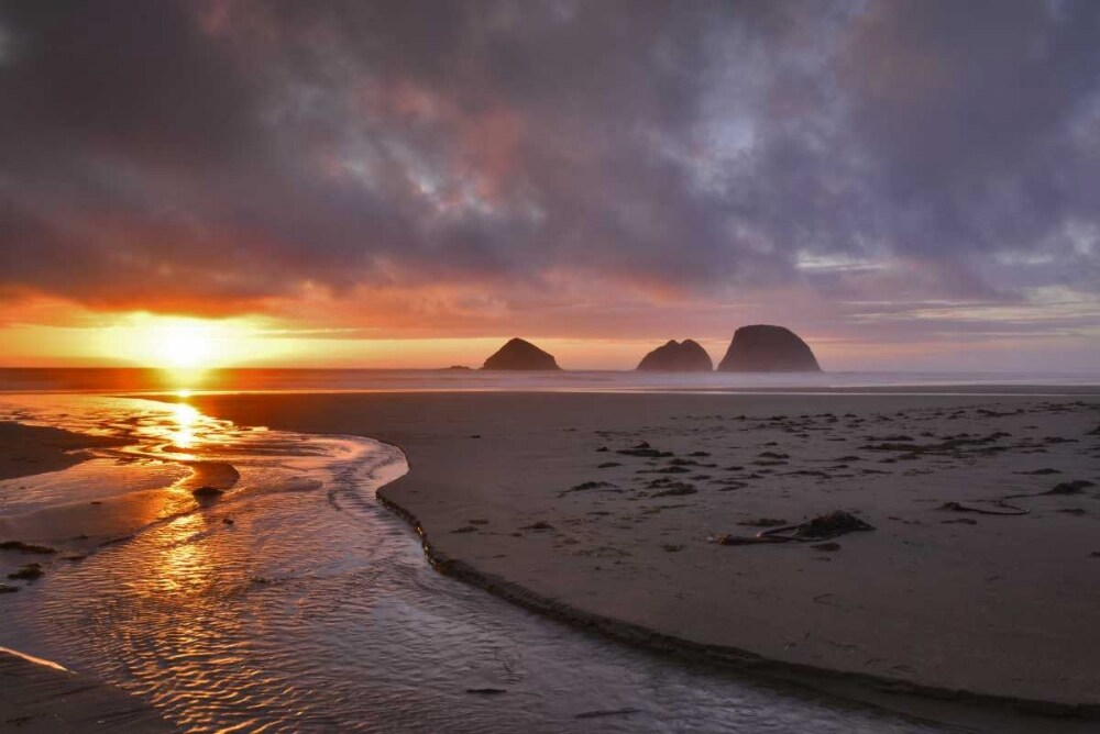 Oregon, Oceanside Sunset on Three Arch Rocks by Steve Terrill - Item # VARPDXUS38BJY0242