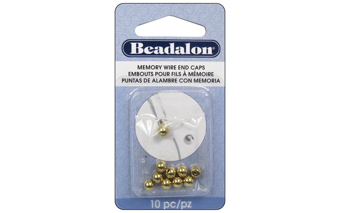 Beadalon Memory Wire End Cap Round 5Mm Gold 10Pc