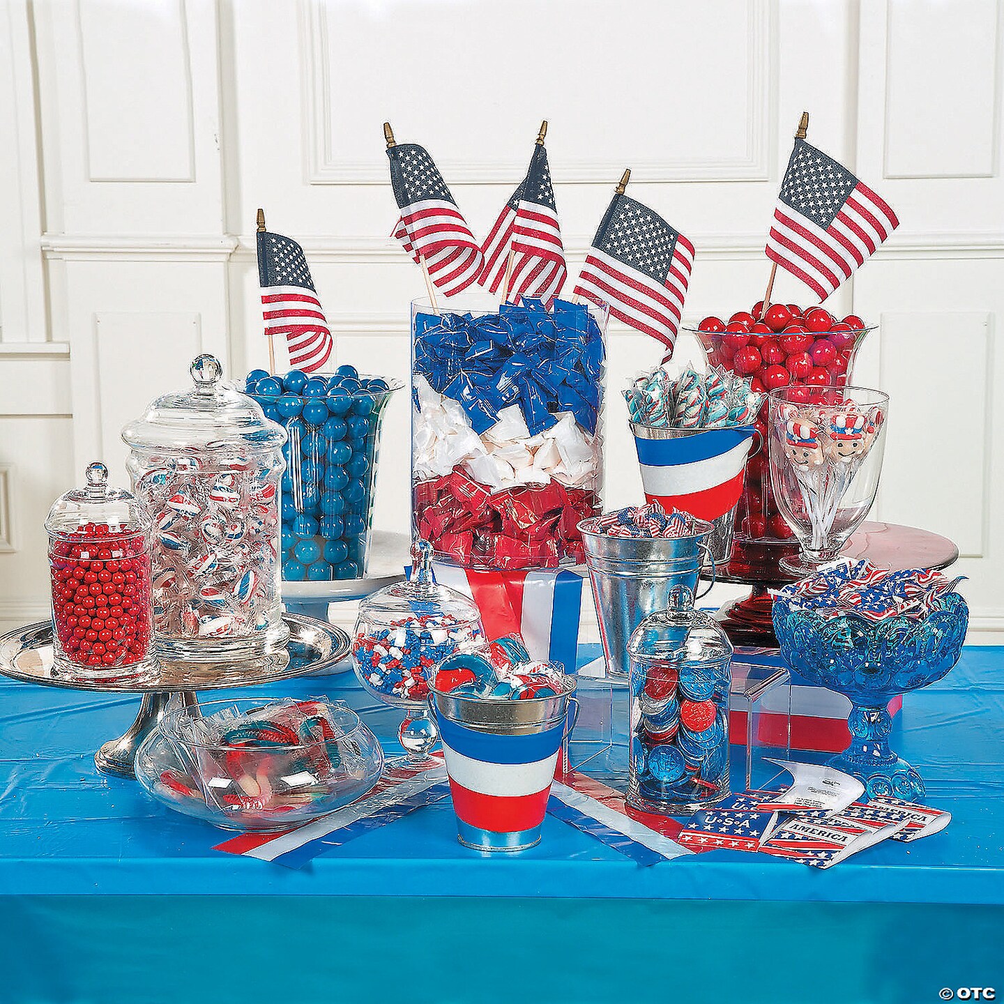 2 Lb. Patriotic Red, White &#x26; Blue Twist Peppermints - 172 Pc.