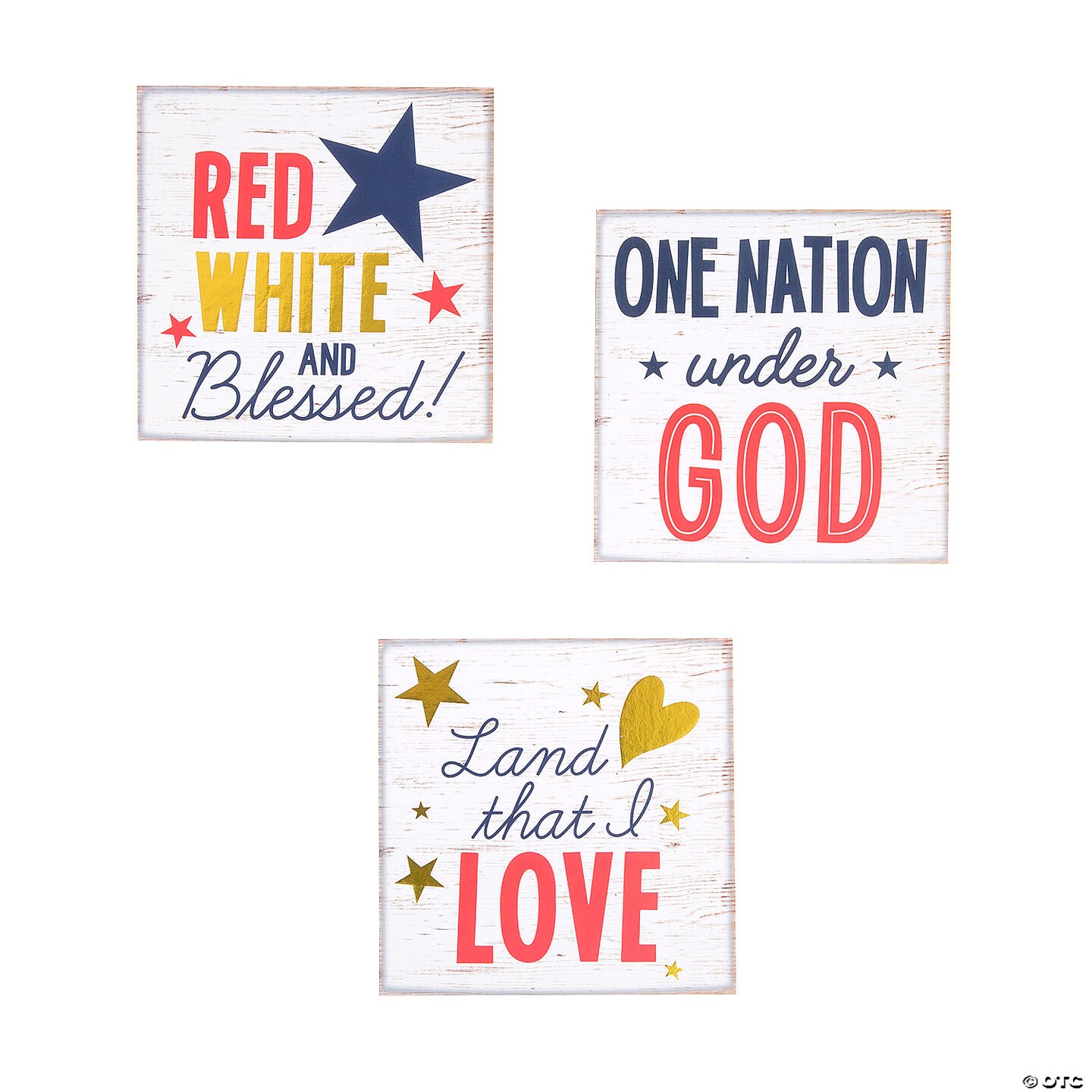 Religious Patriotic Tabletop Signs &#x2013; 3 Pc.