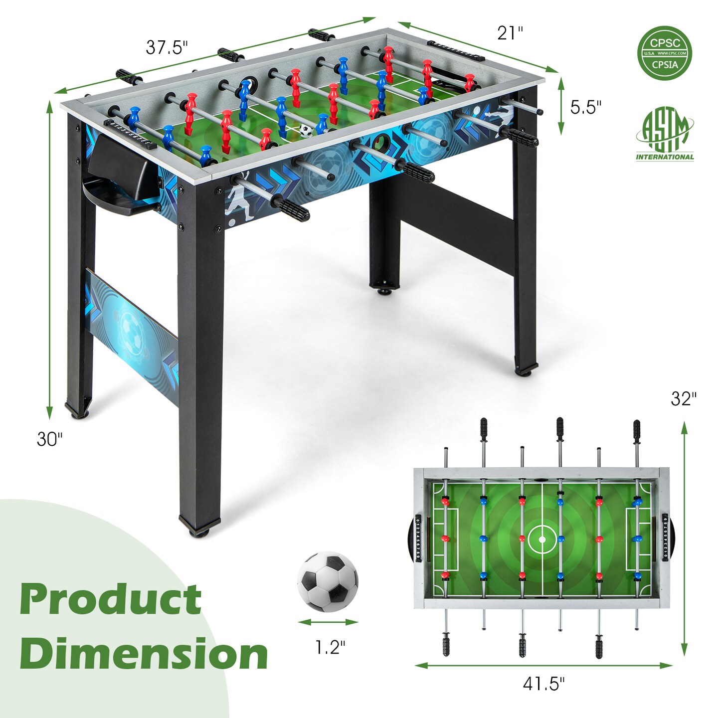 Stable Soccer Table Game With 2 Footballs For All Ages