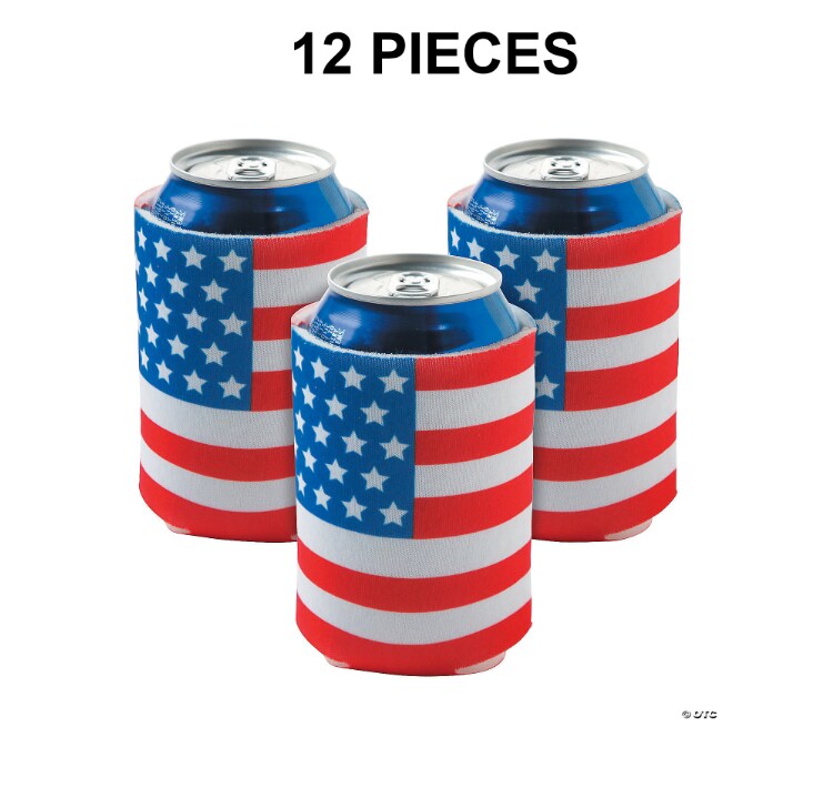 USA Flag Can Sleeves - 12 Pc.