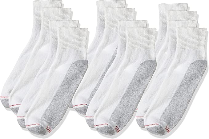 Hanes Men's Big & Tall Cushion Ankle Socks 6-Pack - Shoe Sizes: 13-15 - White
