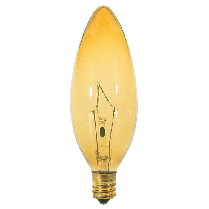 Satco 25 W CA8 Incandescent - Clear - 3000 Hours - 100L - Candelabra Base - 120V S2418