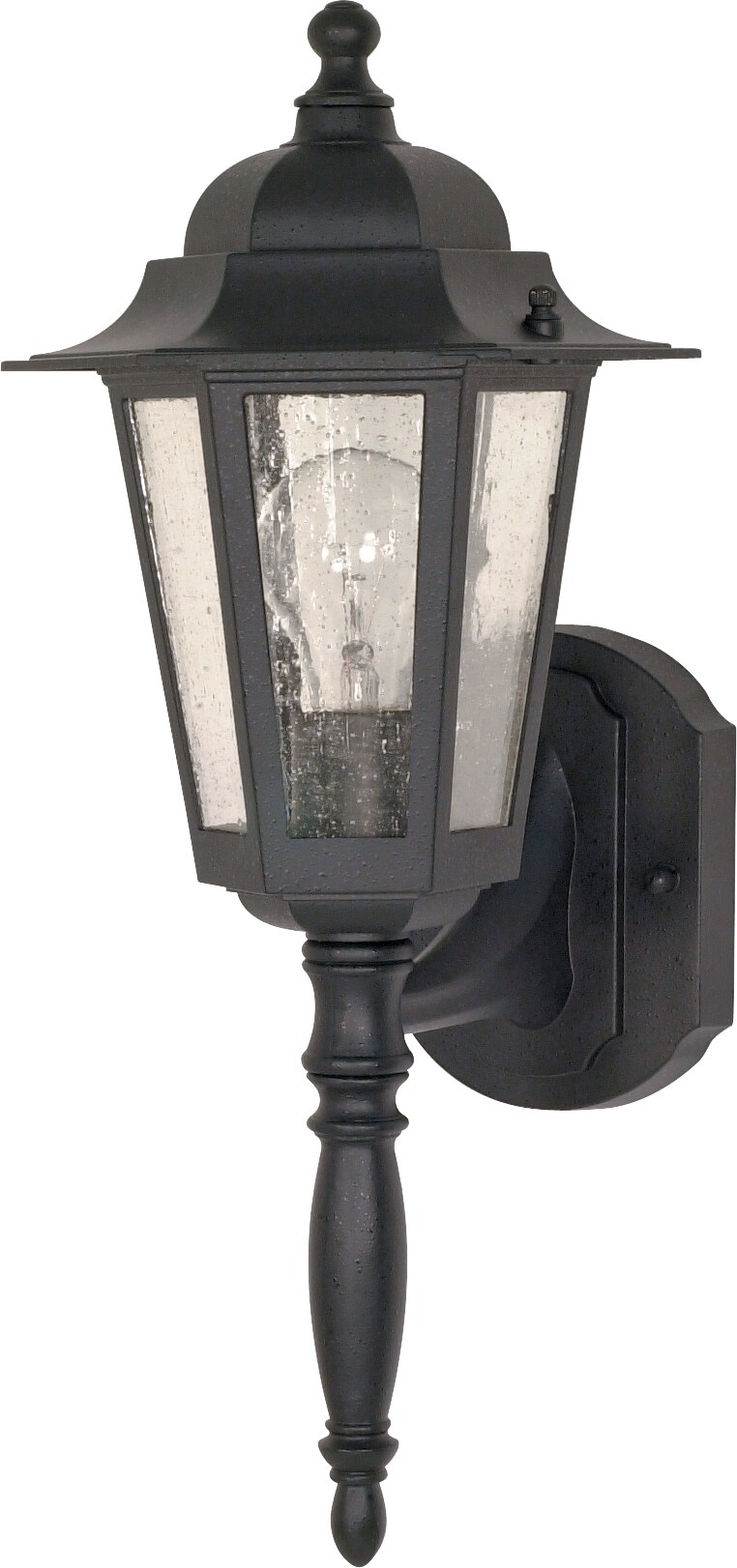 Nuvo Central Park 1-Light 18&#x22; Outdoor Wall Lantern in Textured Black Finish