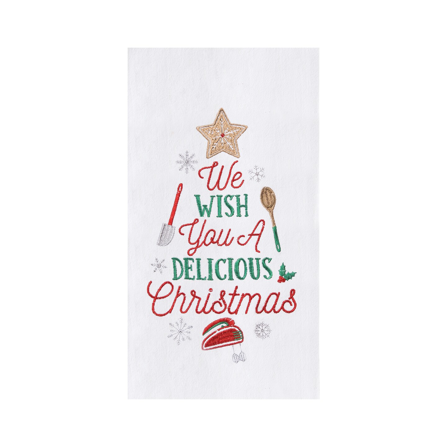 C&F Home Holiday We Whish You a Delicious Christmas Cookie Baking Themed  Cotton Flour Sack Kitchen Dish Towel 27L x 18W in.