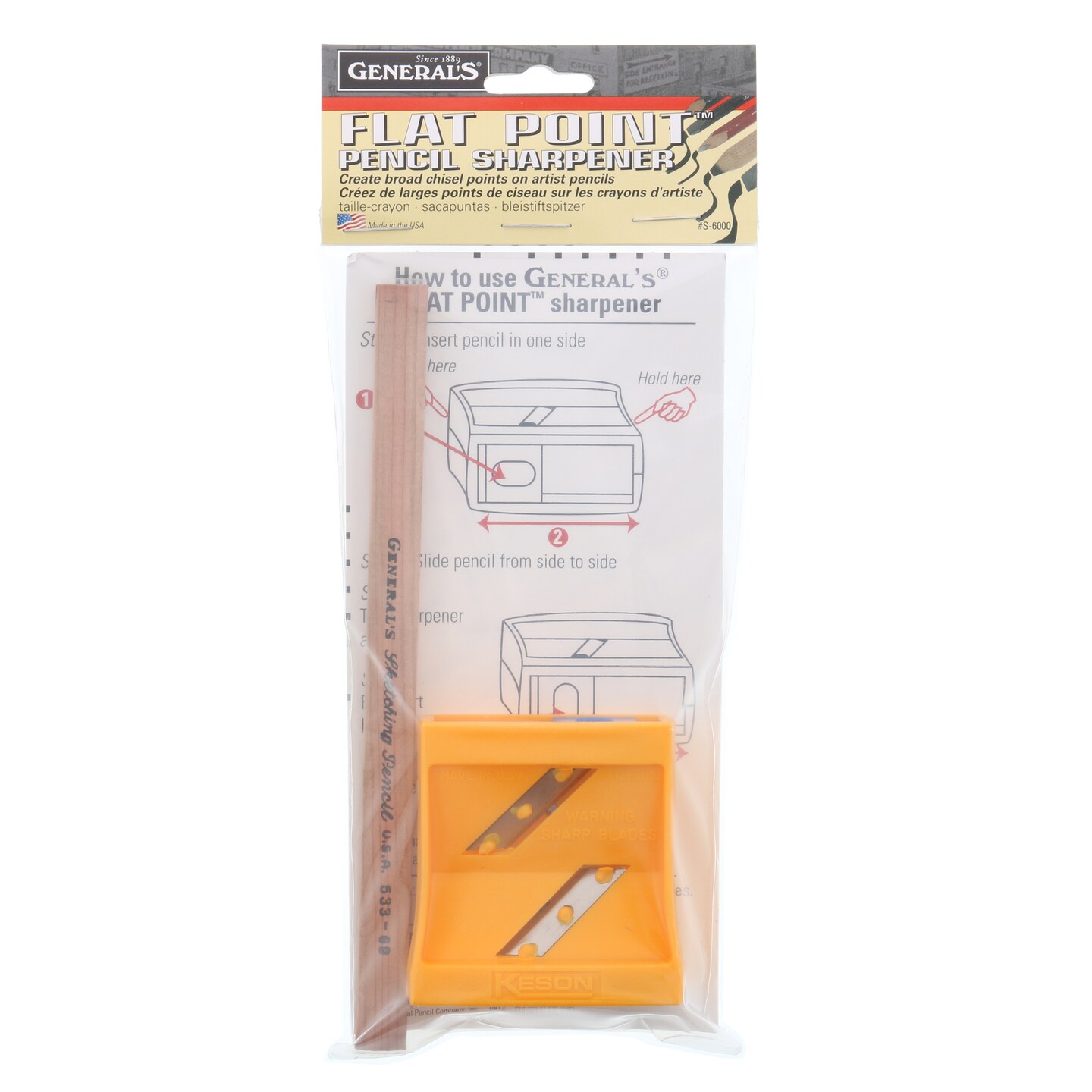 General Pencil Flat Pencil Sharpener &#x26; Sketch Pencil