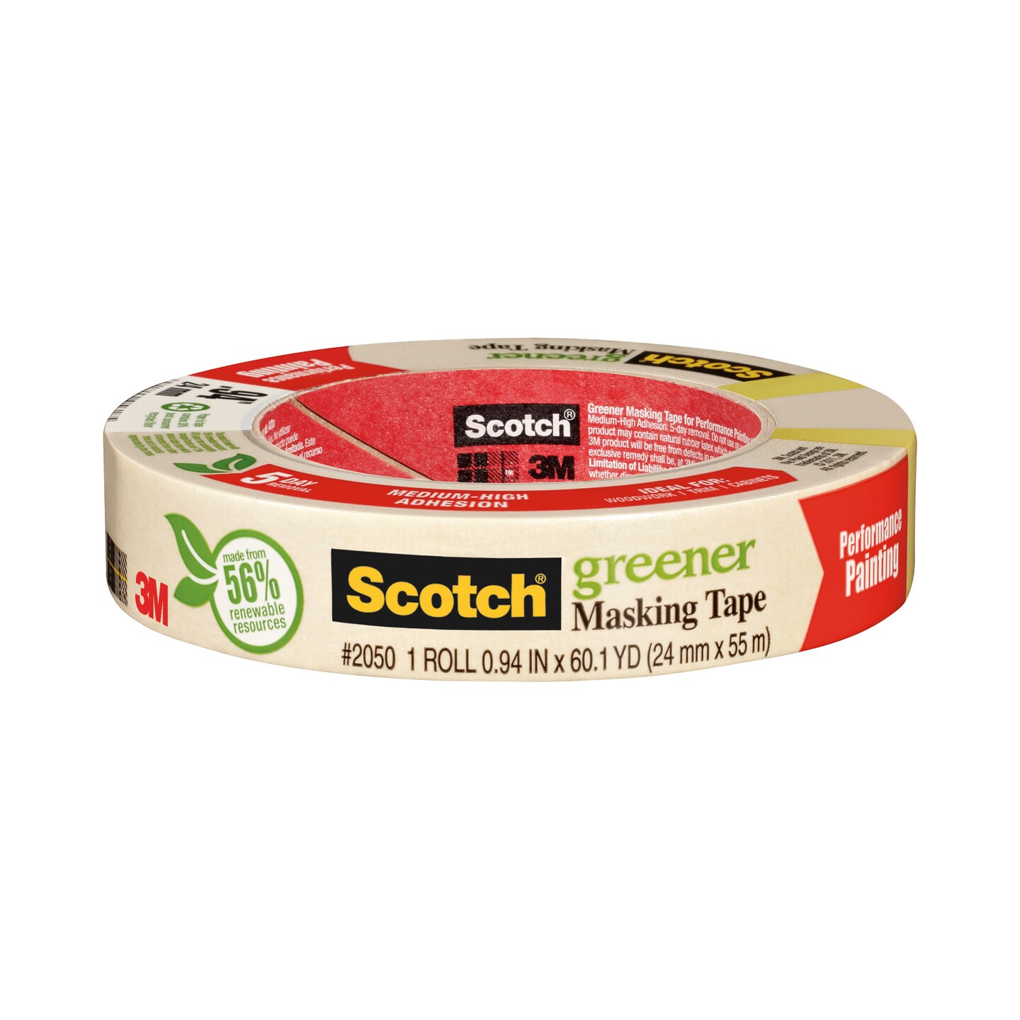 3M #2050 Painters Masking Tape, 1 in x 60 yds