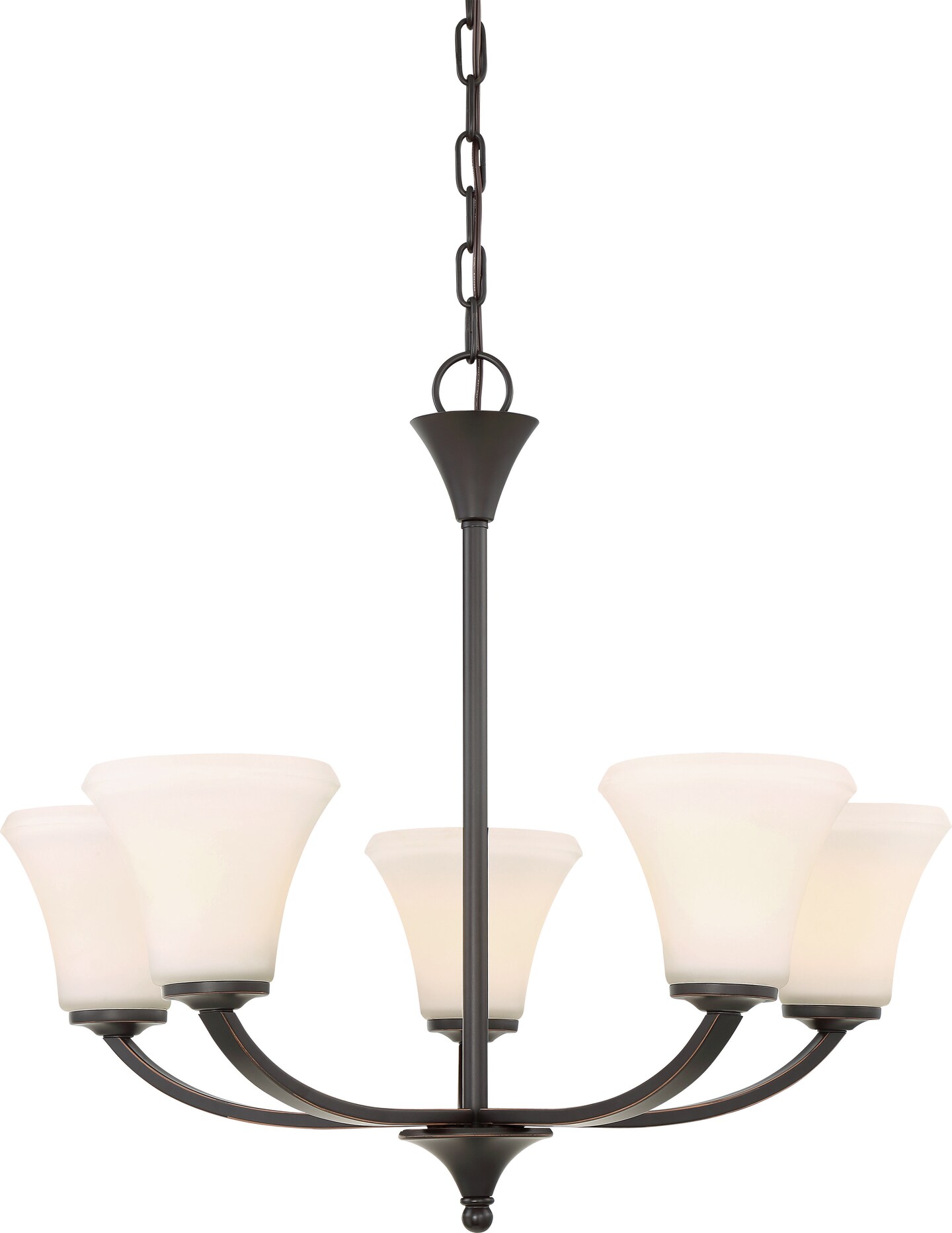 Fawn 5-Light Hanging Mounted Chandelier Light Fixture in Mahogany Bronze Finish