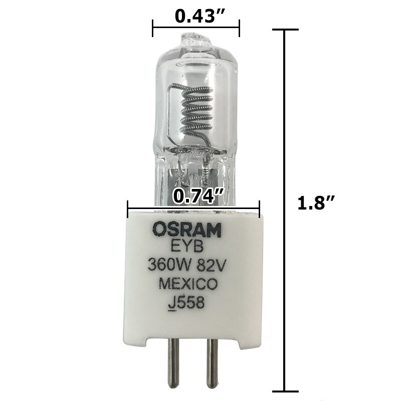 OSRAM EYB Bulb 360w 82v G5.3 Halogen Clear 3250k Halogen Light Bulb