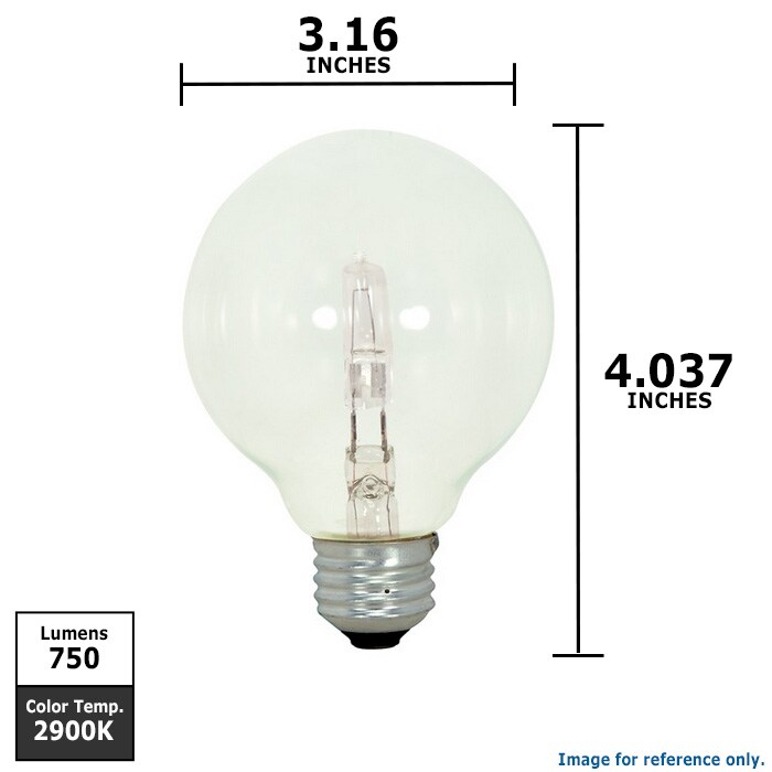 Satco 43w 120v G25 Globe Halogen Light Bulb E26 Medium base