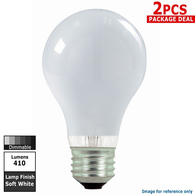 Satco S2405 29w 120v A-Shape A19 Soft White eXcel Halogen Light Bulb - 2 Pack