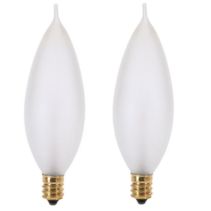 Satco S3763 60W 120V CA10 Frosted E12 Candelabra Base Incandescent bulb - 2 BULBS