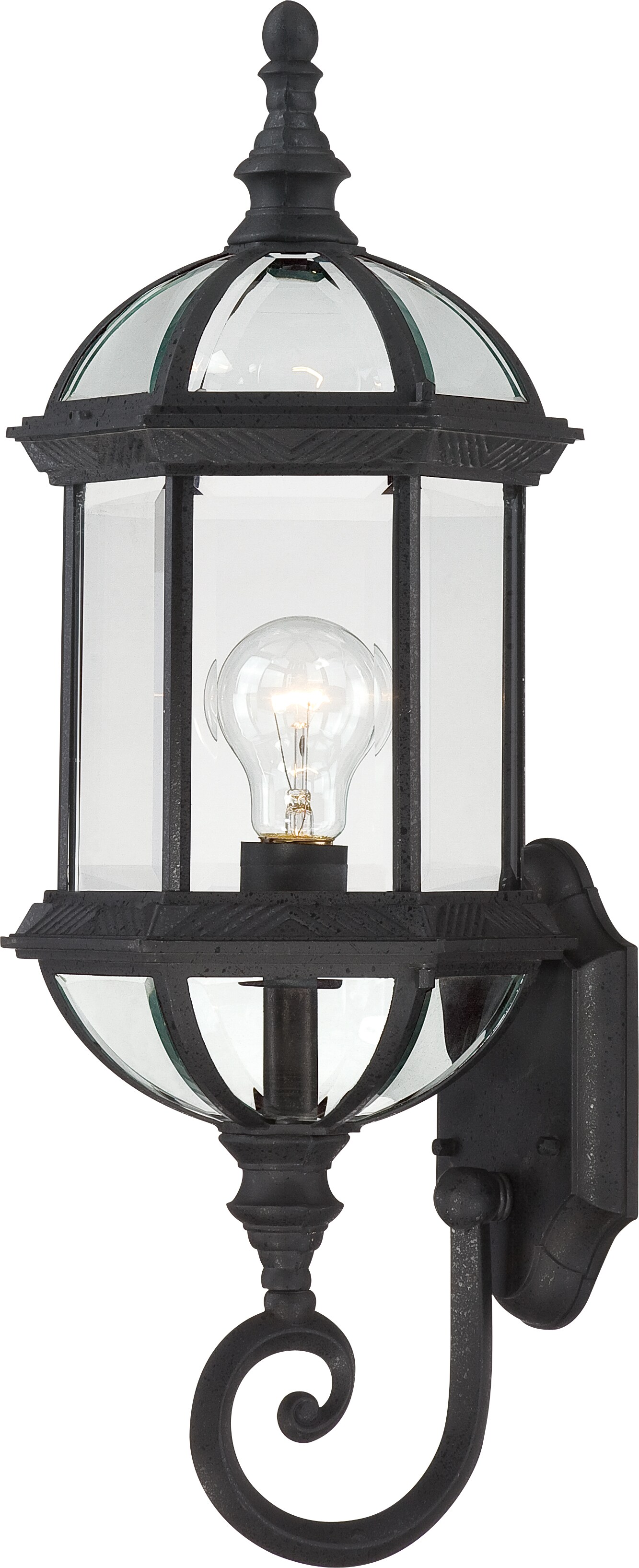Nuvo Boxwood 1-Light 22&#x22; Outdoor Wall Light w/ Clear Glass in Textured Black