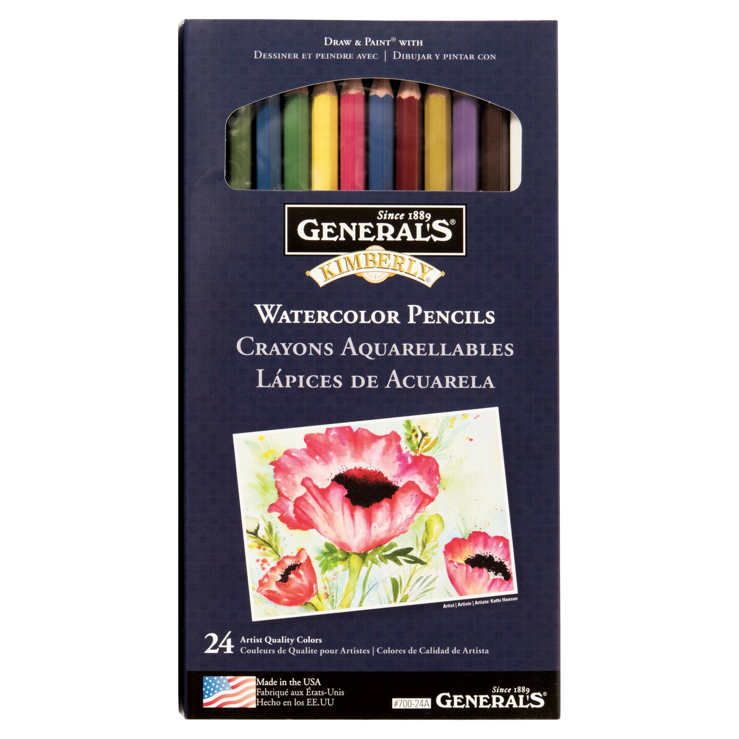 General Pencil Kimberly Watercolor Pencil Set, 24-Colors