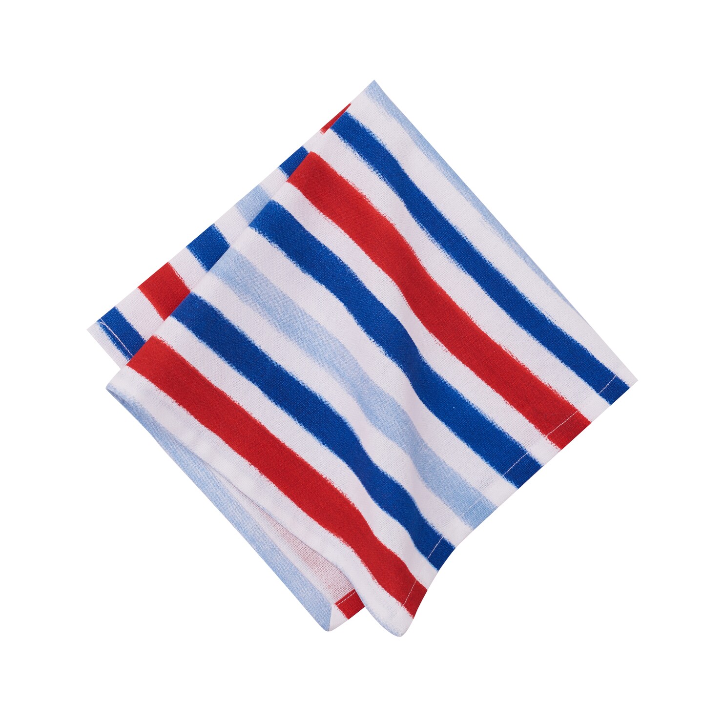 Watercolor Patriotic Stripe 4th of July Cotton Cloth Napkin, Set of 6