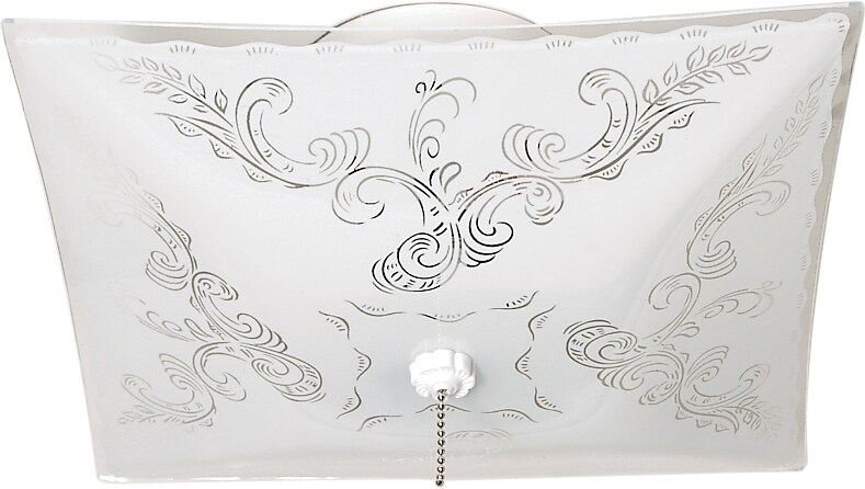 Nuvo 2-Light 12&#x22; Square Floral Ceiling Fixture w/ Pull Chain in White Finish