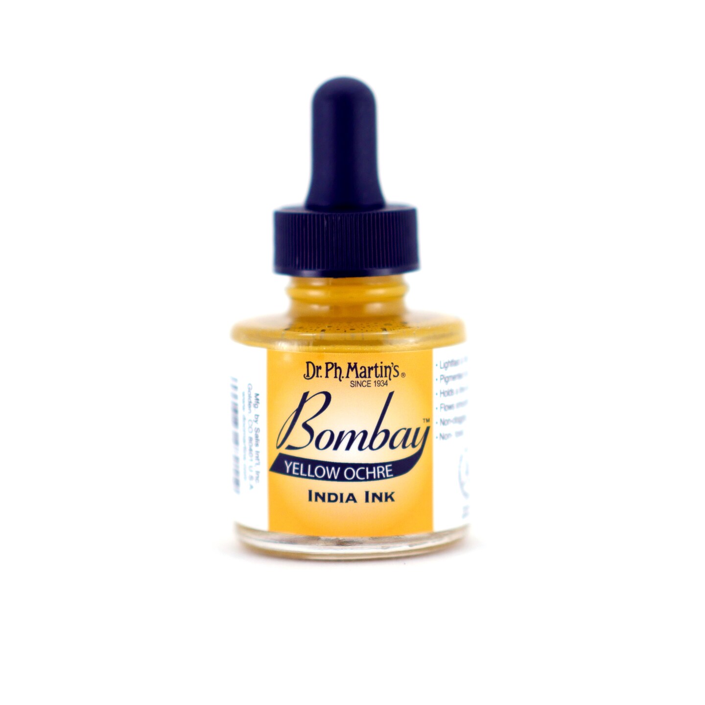 Dr. Ph. Martin&#x27;s Bombay India Ink, 1 oz., Yellow Ochre