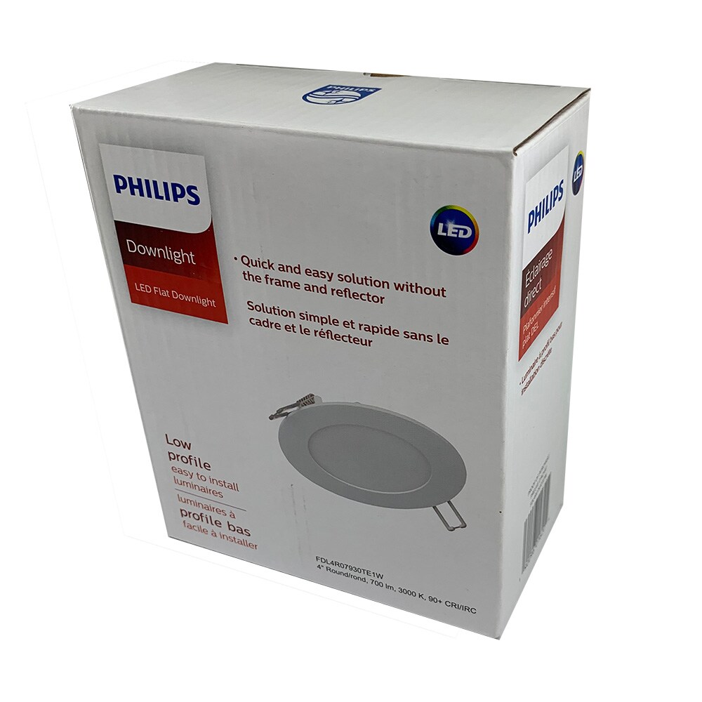 Philips 4" LED Low Profile Round Downlight 700LM 3000K 90CRI Dimmable - 65w equiv