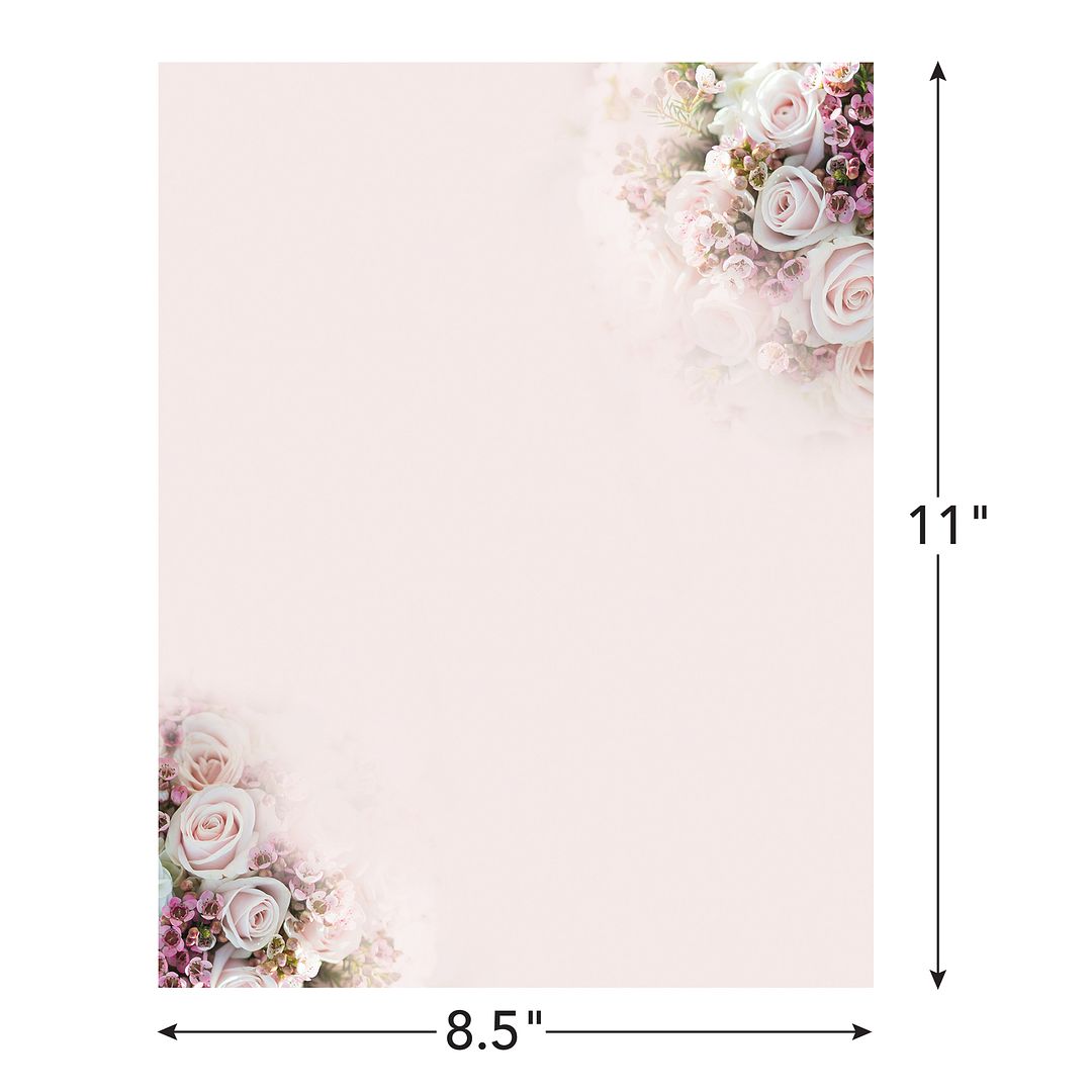 Great Papers! Elegant Florals Letterhead, for Invitations, Announcements and Personal Messages, Printer Friendly 8.5&#x22; x 11&#x22;, 50 Pack