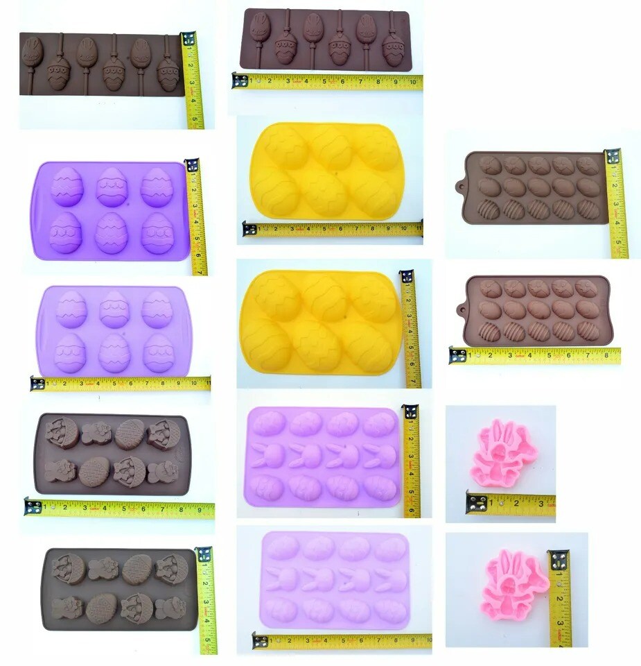 Easter Egg Bunny Cake Baking Fondant Lollipop Chocolate Gummy Silicone Mold Set
