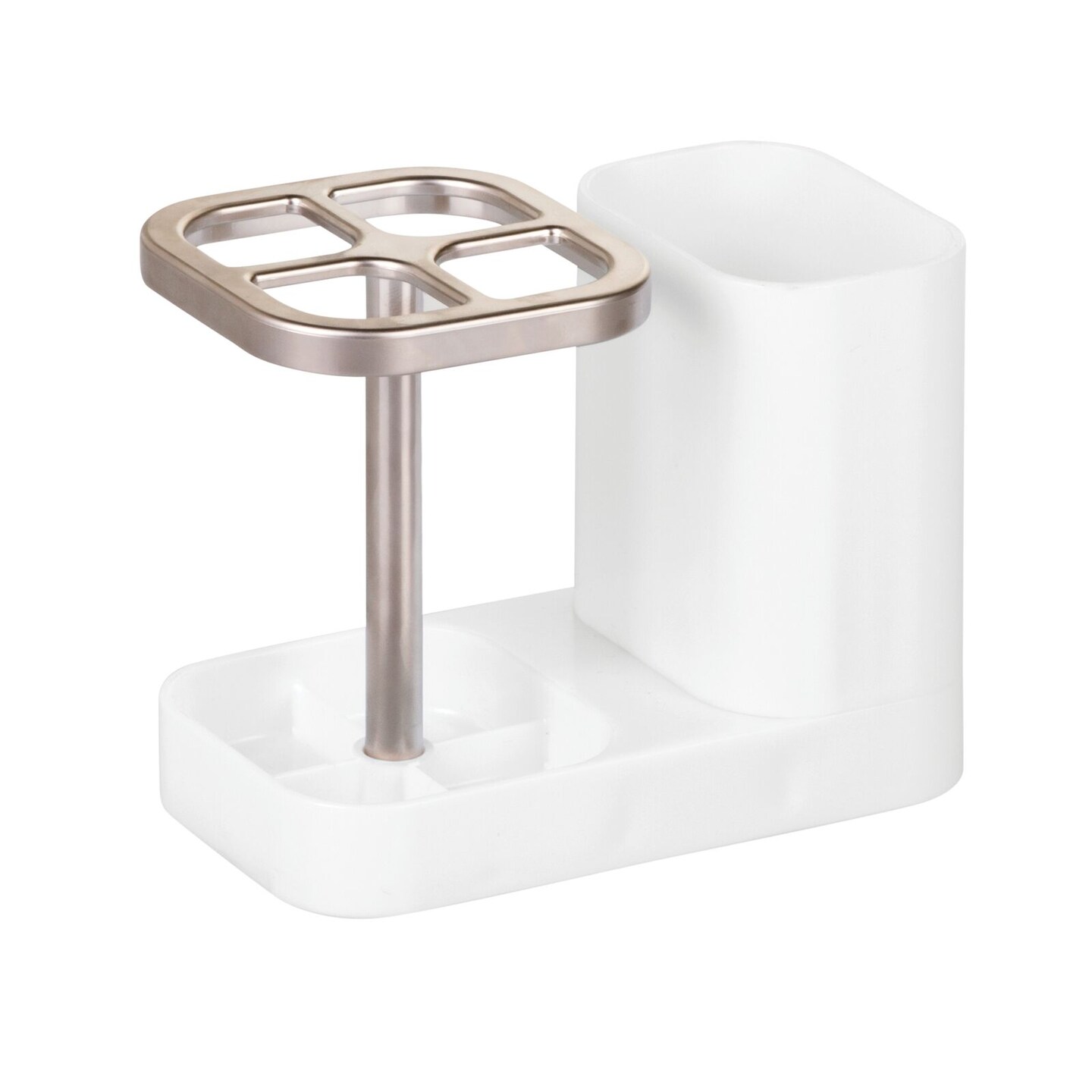mDesign Plastic Toothbrush Storage Organizer Holder with Cup