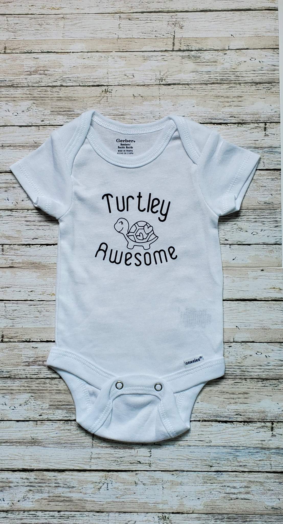 Gerber Onesie® Brand Bodysuit, Newborn, Turtley Awesome, Funny
